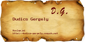 Dudics Gergely névjegykártya